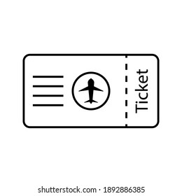 Plane ticket icon sign vector,Symbol, logo illustration for web and mobile color editable