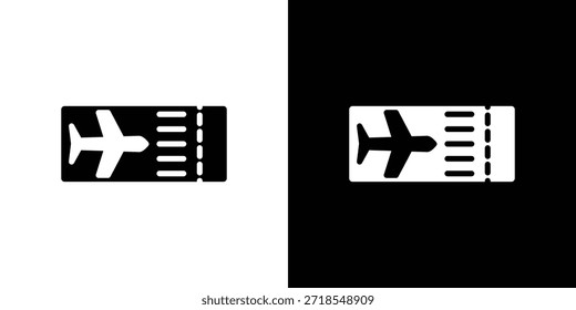 Ebene Ticket Symbol Silhouette Vektorgrafik einzelne flache Stil