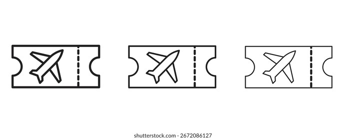 Icono de billete de avión. Ilustración de elemento simple. Puede ser utilizado para el Web y el móvil.