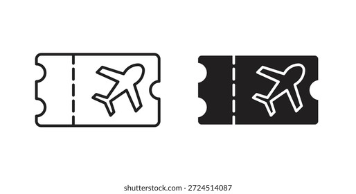 Icono de boleto de avión en elemento de logotipo abstracto de Diseño gráfico moderno de tendencia plana simple