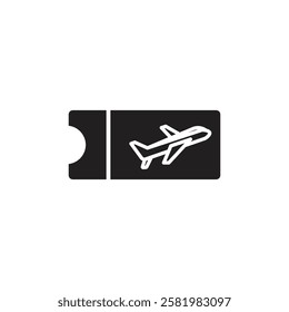 Plane Ticket icon Vector flat thin line illustration