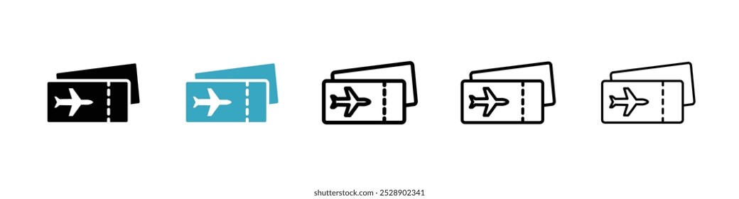 ícone Tíquete Plano vetor ilustração conjunto