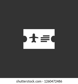 plane ticket icon vector. plane ticket sign on black background. plane ticket icon for web and app