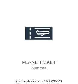 Plane ticket icon vector. Trendy flat plane ticket icon from summer collection isolated on white background. Vector illustration can be used for web and mobile graphic design, logo, eps10