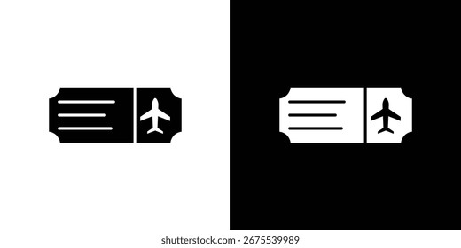 Iconos del boleto del avión, diseño negro del doodle gráfico de la ilustración simple