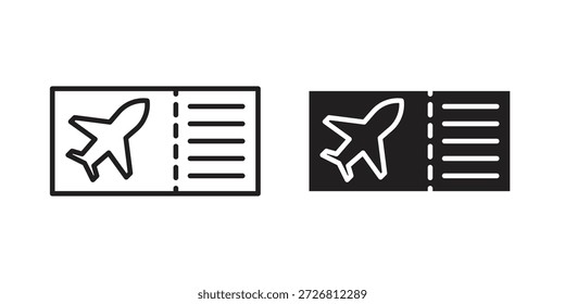 Coleção vetorial de ícones de tíquete plano para designs da Web. ícones planos