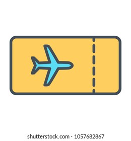 Plane Ticket  Line Icon.  96x96 for Web Graphics and Apps.  Simple Minimal Pictogram. Vector