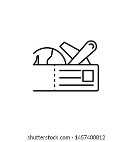 plane ticket outline icon. Element of lifestyle illustration icon. Premium quality graphic design. Signs and symbol collection icon for websites, web design, mobile app, UI, UX