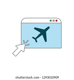 plane ticket search colored icon. vector design illustration.