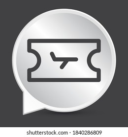 Icono de la señal del boleto de avión en botón plateado. Ilustración vectorial Eps10.