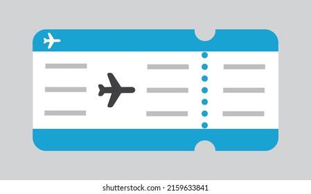 Plane ticket, simple flat line art style, vector.