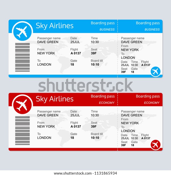 Airplane Boarding Pass Template from image.shutterstock.com