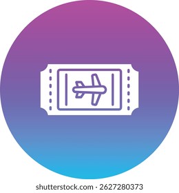 Icono de Vector de boleto de avión. Se puede utilizar para aplicaciones de impresión, móviles y de Web.