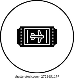 Icono de Vector de boleto de avión. Se puede utilizar para aplicaciones de impresión, móviles y de Web.