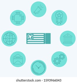Plane ticket vector icon sign symbol
