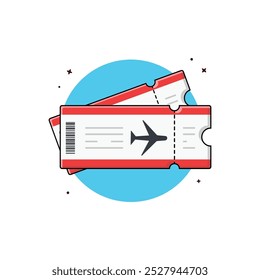 Plane Ticket Vector Illustration. Travelling Concept Design