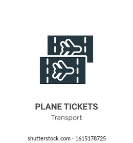 Plane tickets glyph icon vector on white background. Flat vector plane tickets icon symbol sign from modern transport collection for mobile concept and web apps design.