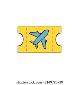 Plane tickets travel icon line style icon, style isolated on white background
