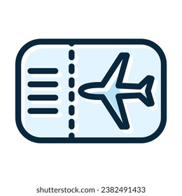 Plane Tickets Vector Thick Line Filled Dark Colors Icons For Personal And Commercial Use.
