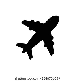Plane Tilted Right Mid-Flight Icon Representing Air Travel