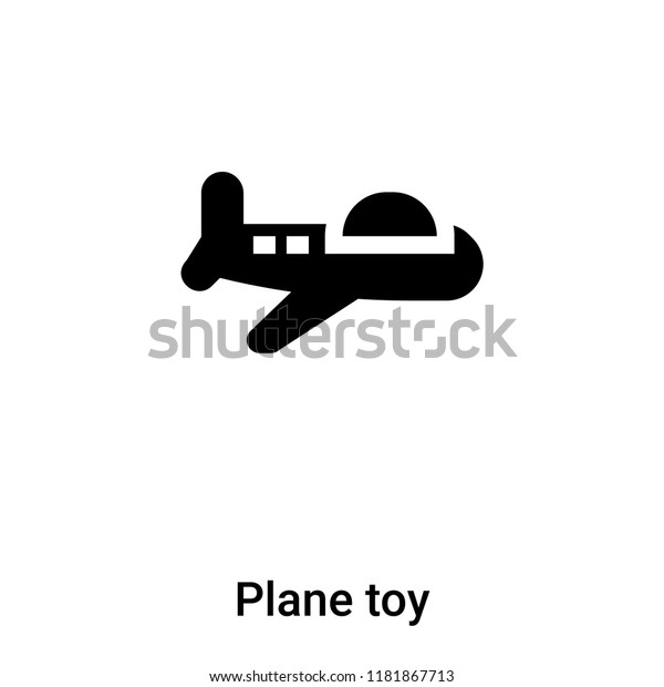 Plane toy icon vector isolated on white\
background, logo concept of Plane toy sign on transparent\
background, filled black\
symbol