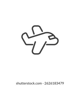 Plane toy line icon. linear style sign for mobile concept and web design. Toy airplane outline vector icon. Symbol, logo illustration. Vector graphics