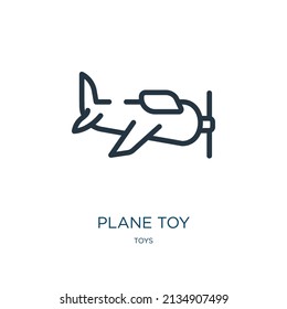 plane toy thin line icon. plane, flight linear icons from toys concept isolated outline sign. Vector illustration symbol element for web design and apps.