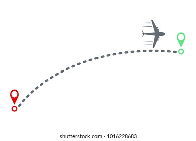 plane and track design, stock vector illustration