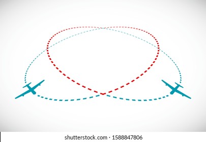 icono de forma de corazón de pista de avión 3d