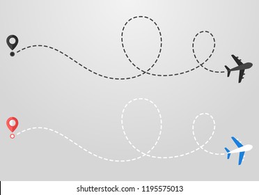 Plane and track icon on a white background