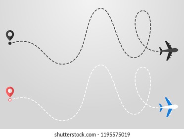 Plane and track icon on a white background