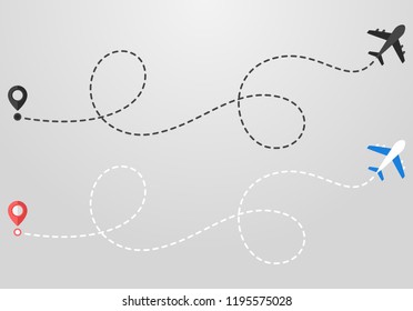 Plane and track icon on a white background