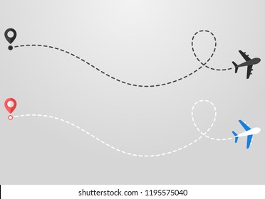 Plane and track icon on a white background