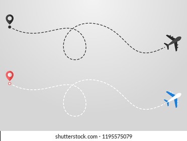 Plane and track icon on a white background