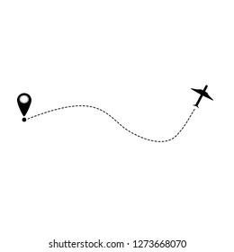 Plane and track icon on a white background