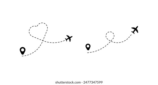 Conjunto de iconos de pista de plano. para concepto móvil y Diseño web. Ilustración vectorial