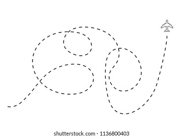 Plane track on white background for design