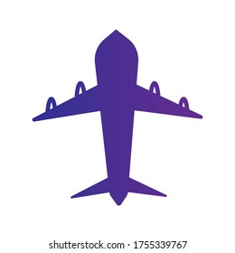 Plane track to point with dashed line way or air lines, airplane icon on white background