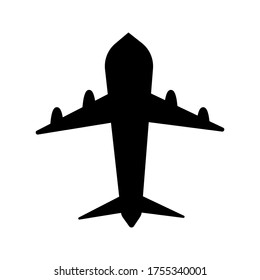 Plane track to point with dashed line way or air lines, airplane icon on white background