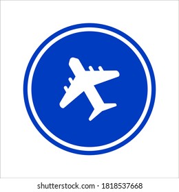 Plane track to point with dashed line way or air lines, airplane icon on white background