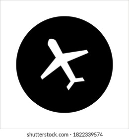 Plane track to point with dashed line way or air lines, airplane icon on white background
