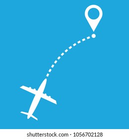 plane and its track vector icon