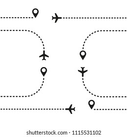 plane and its track vector icon
