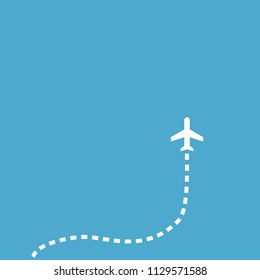 Plane and its track vector icon