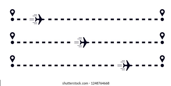 Plane with track vector illustration.