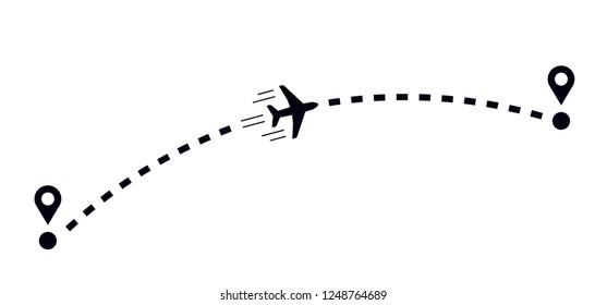 Plane with track vector illustration.