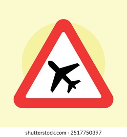 plane traffic sign element icon