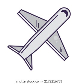 plane transport icon flat isolated