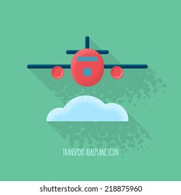 Plane Transport Icon - Vector Illustration - Infographic and Webdesign Element