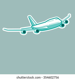 Plane, transportation vehicles, Flat style vector illustration